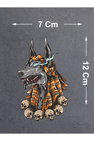 Anubis Mumya Kurukafa Sticker - Araba Oto Araç Motosiklet Karavan Cam Sticker - 00055 12X7 Cm