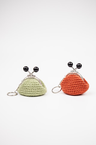 Fabric Craft Bag Mini Bozuk Para Cüzdanı Anahtarlık Klipsli Yeşil