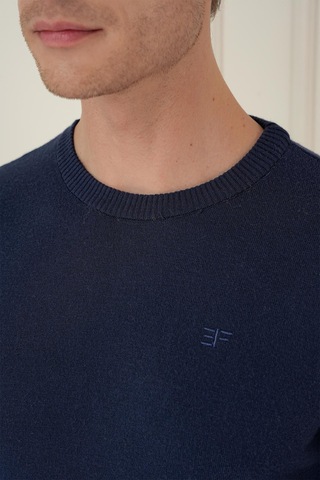 Efor Tr 875 Slim Fit Lacivert Klasik Triko Lacivert