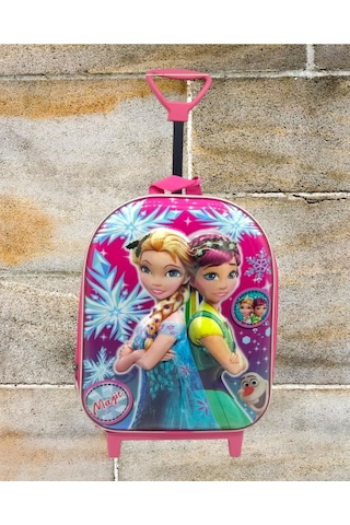 Tezzgelsin Anaokulu Kreş Çekçekli Frozen Elsa Kız Kardeşler 3-6 Yaş 3d Kabartmalı Sırt Okul Çantası Pembe