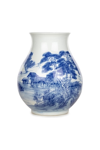 Bleu Blanc Vazo 36 Cm Çok Renkli