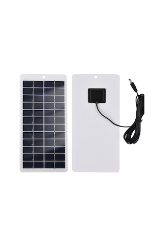 Hfambition 12v 5w Polikristal Güneş Paneli - Dc5521 Bağlantılı Güneş Şarj Cihazı