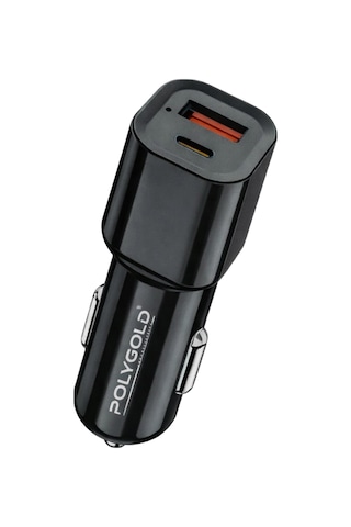 Polygold Pg-38 38w Max Hızlı Araç Şarj Cihaz Çift Çıkışlı Type-c Ve Usb