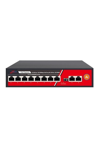 Ztech Zr-1010 8+2+1 Poe 10/100 Mbps+2 Lan 100/1000mbps+1 Sfp Slot, 120w Switch