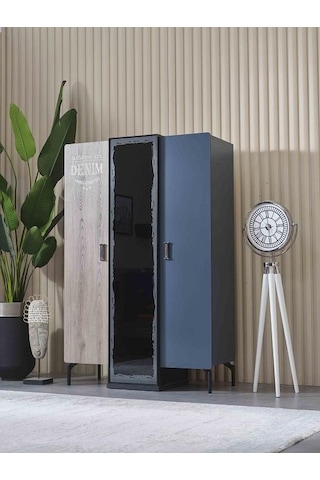 Dolap Urlu Denim 90414 Model Gardrop Yüksek Ayak 3kapı Kalite Malzeme El Yapım