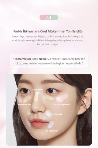 Dasique Güneş Koruyucu Ton Eşitleyici Ve Pürüzsüzleştirici Baz Correcting Sun Base 01 Rosy Pink