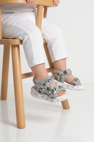 Cool Gri Cırtlı Hafif Esnek Rahat Bebek Sandalet Sage B