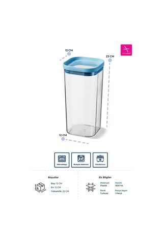 Primanova Royal Seoul Kuru Gıda Saklama Kabı Pp 1800 Ml Gıda İle Temasa Uygundur Çok Renkli