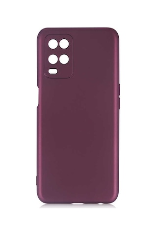 Noktaks - Oppo Uyumlu Oppo A54 4g - Kılıf Mat Renkli Esnek Premier Silikon Kapak - Kırmızı