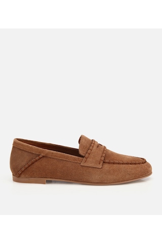 Hotiç Kadın Süet Deri Taba Dikiş Detaylı Günlük Loafer 01ayh321290a340 01ayh321290a340