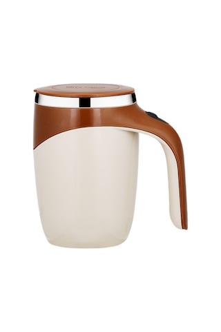 Hfambition Otomatik Manyetik Karıştırıcı 304 Çelik Kahve Bardak, 350ml Beyaz, Eldivenli Tasarım, Kolay Kullanım Siyah