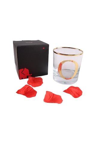 Perlotus O Harfli Gold Altın Yaldızlı Viski Kadeh Bardak Jumbo Serisi Beyaz