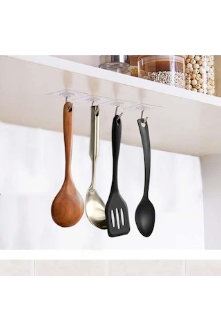 Mucit Home 10lu Paket- Pratik Çok Amaçlı Güçlü Şeffaf Duvar Askısı Yapışkan Mutfak Banyo Askı Çok Renkli