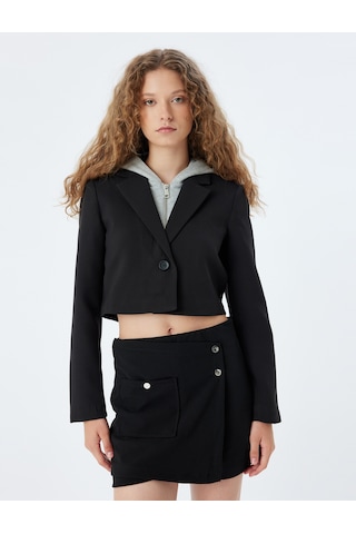 Koton Mini Şort Etek Çıtçıt Düğme Detaylı Cepli Slim Fit Siyah 5wal70003ık Siyah