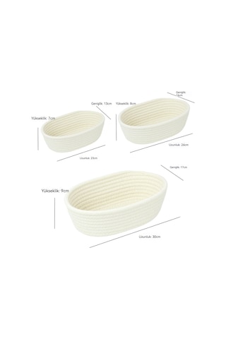 Yystore Oval Saklama Sepeti Pamuk Halat Dokuma M030-1344 Çok Amaçlı Organizasyon