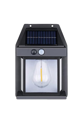 Siyah Güneş Tungsten Tel Ampul Duvar Işıkları Bahçe Işıkları Açık Su Geçirmez Led Bahçe Peyzaj Dekoratif Işıklar Aydınlatma Duvar Lambası 4 Pcs Siyah