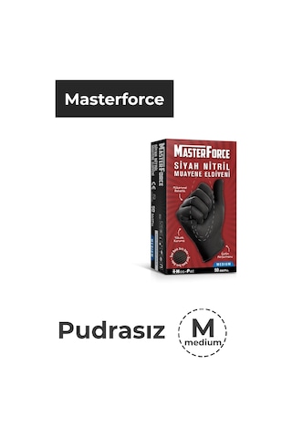 Has-Pet Masterforce Siyah Nitril Eldiven M (Medium) Beden 50'...