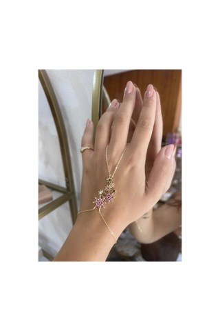 Mor Taşlı Yıldız Model Şahmeran Altın