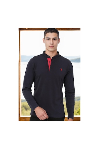 V4009 Dewberry Erkek Sweatshırt-lacivert-1 Lacivert-1