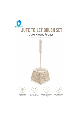 Jute Klozet Fırçası Wc Tuvalet Banyo Temizlik Fırçası Hazneli Dekoratif Çok renkli