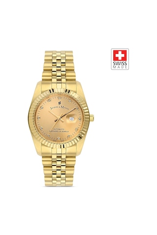Inspıratıon Jwl04109 Sellita Sw100, 25 Jewels Otomatik Mekanizmalı, Swiss Made Kadın Kol Saati Altın