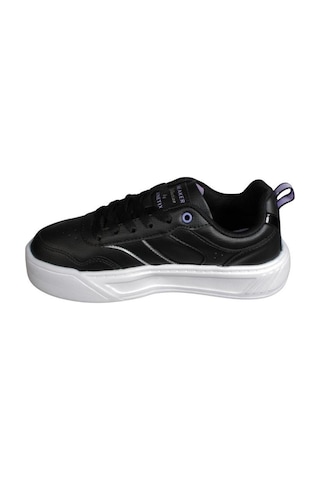 Kinetix Kadın Siyah Pembe Cilt Kalın Taban Sneaker Spor Ayakkabı 001