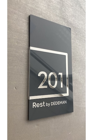 Parlak Antrasit Serisi Özelleştirilebilir Kapı Numarası