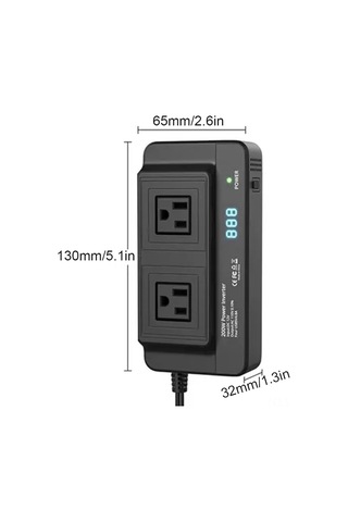 Padalink Araç Invertörü 12v'den 110v'a Dönüştürücü 200w Tamiri Dalga 4 Usb Hızlı Şarj + 2 Ac Soketli Siyah Araç Elektrik Adaptörü