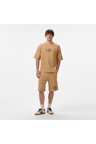 United4 Unıted4 Örme Comfort Erkek Krem T-shirt Akıta Krem