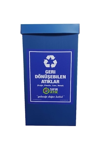 Geri Dönüşebilen Atık Toplama Kutusu / Sıfır Atık Kutusu Mavi