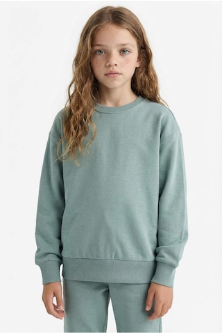 Defacto Relax Fit Bisiklet Yaka Basic Düz Okul Sweatshirt Kız Çocuk A2797A824AU Yeşil