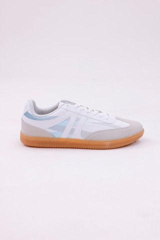 Dijital Baskı Unisex Beyaz-mavi Sneaker Ayakkabı Beyaz-mavi