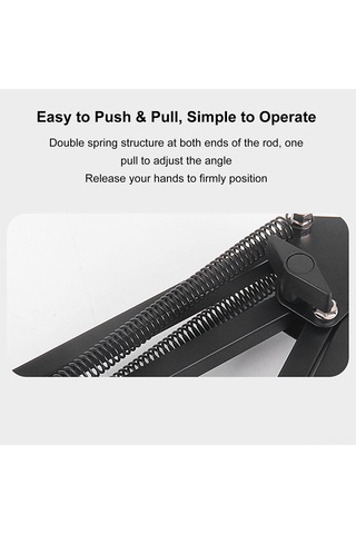 Moveevo Siyah Klemli Kollu Cihaz Tutucu - 4-12.9 İnç Telefon/tablet Uyumlu - Çalışma/izleme/canlı Yayın İçin Elserbest Ayarabilir Masa/bedside Stant