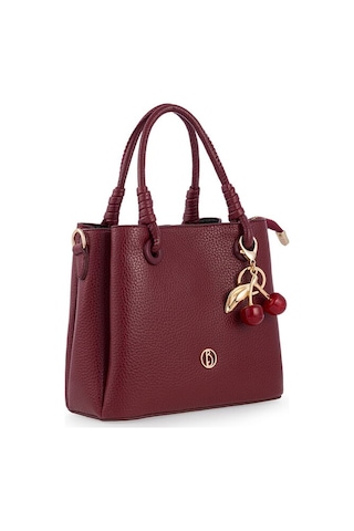 Bilik Deri Logo Detaylı Bordo Kadın El Çantası Riv 145-r Bordo