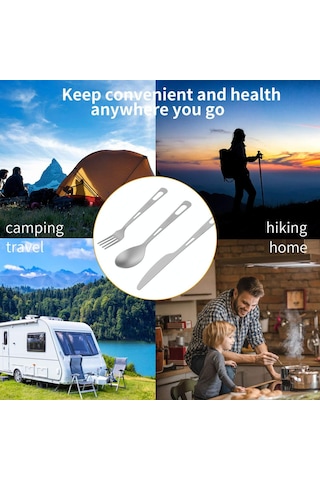 Titanyum Çatal Bıçak Çatal Kaşık Seti Hafif Ti Kamp Yardımcı Çatal Bıçak Takımı Taşıma Çantası İle Seyahat Piknik İçin Diğer