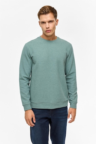 Haki Regular Düz Bisiklet Yaka Sweatshirt-38791 Haki