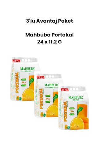 Mahbuba Portakal 3'lü Avantaj Paket Soğuk Veya Sıcak Tüketilebilir Toz İçecek 24 X 11.2 G 11.2 G