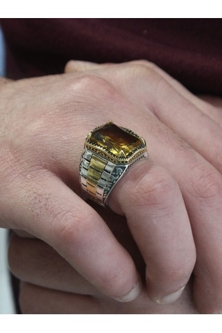 Gümüş Saat Kordon Model Sultanit Zultanite Taşlı Erkek Yüzük