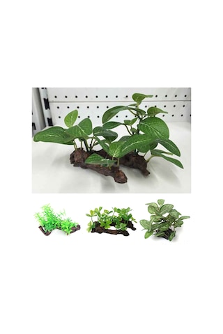Xiyyadms Evde Kullanım İçin Su Bitkisi Dekorasyonu: Dayanıklı Yapay Yapraklı Ahşap Süs 12x6x10 Cm 2 No'lu Model