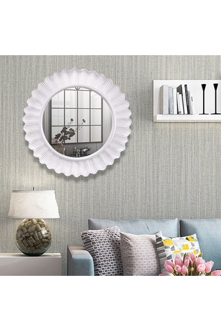 Flashy Yuvarlak Ayna İnci Ceviz