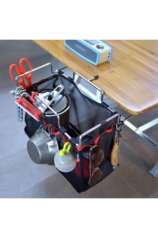 Wondernest Açık Piknik Kamp Katlanır Örgü Sepet Metal Braketli Tencere Tutucu Organizatör Raf Çok Renkli Çok Renkli