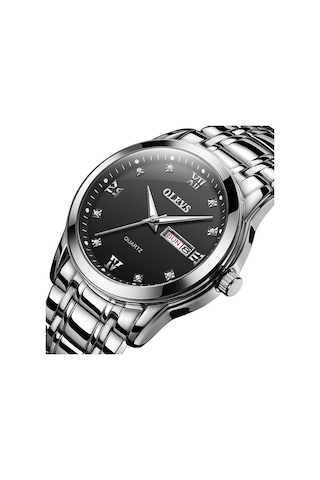 Fastbuy Erkekler İş Aydınlık Çift Takvim Kuvars Saat Siyah Su Geçirmez Çok Renkli Olevs 8691 Çok Renkli