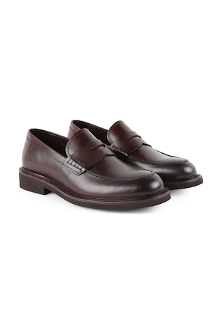 Libero Lz5009 Unisex Hakiki Deri Loafer Ayakkabı - Eva Tabanlı Klasik Model 36-39 Kahve
