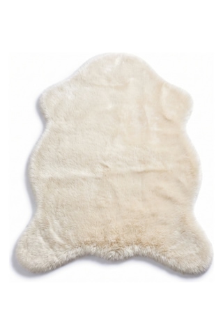Merplush Peluş Post Halı 120x150 Cm Süet Taban Yumuşak Kürk Görünümlü Yatak Odası Halısı Ekru
