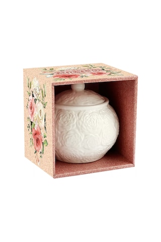 Get&joy Seramik Şekerlik Güller 300 Ml 211692842 Beyaz