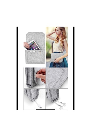 Yunusoğlu Home Baş Ucu Keçe Organizer Düzenleyici Gri