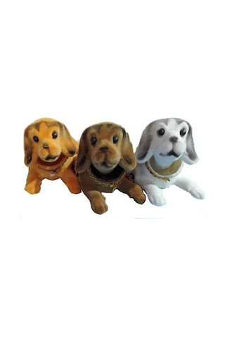 3 Adet Kafa Sallayan Köpek Araç İçi Aksesuar 17x9x7 Cm Kadife Dış Kaplama Farklı Renklerde