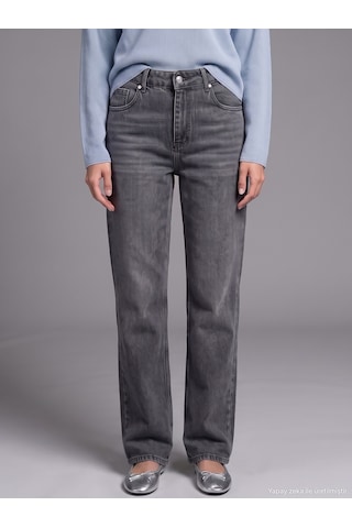 Dilvin 72356 Tencel Wideleg Denim-siyah