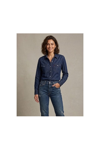 Levi's Pamuk Western Kadın Kot Gömlek Lacivert
