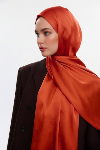 Mizalle & Yaqa Özel Saten Dokulu Nar Çiçeği Şal Nar Çiçeği